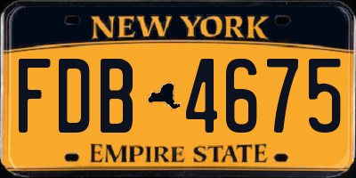 NY license plate FDB4675