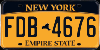 NY license plate FDB4676