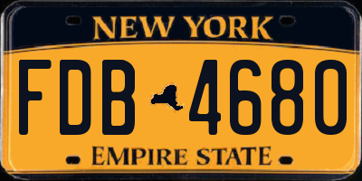 NY license plate FDB4680