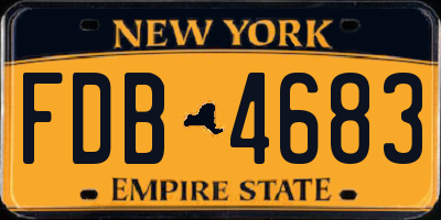 NY license plate FDB4683