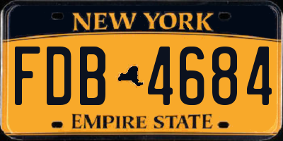 NY license plate FDB4684