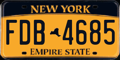 NY license plate FDB4685