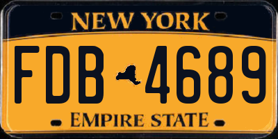 NY license plate FDB4689