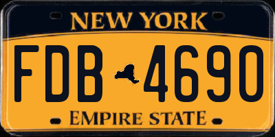 NY license plate FDB4690