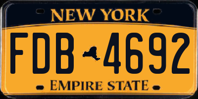 NY license plate FDB4692