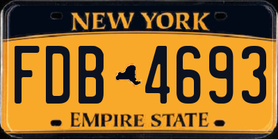 NY license plate FDB4693
