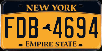 NY license plate FDB4694