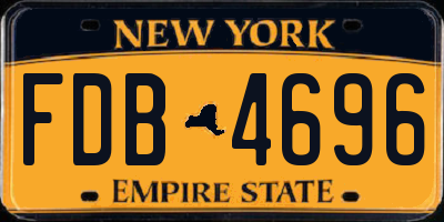 NY license plate FDB4696