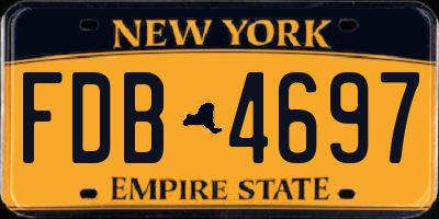 NY license plate FDB4697
