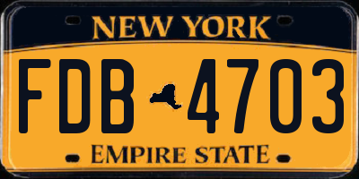 NY license plate FDB4703