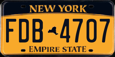 NY license plate FDB4707