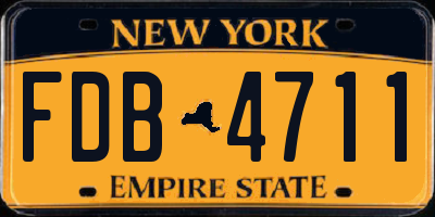 NY license plate FDB4711