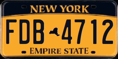 NY license plate FDB4712
