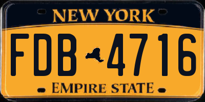 NY license plate FDB4716