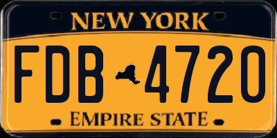 NY license plate FDB4720