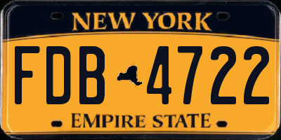 NY license plate FDB4722