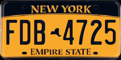 NY license plate FDB4725