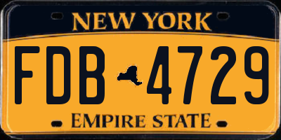NY license plate FDB4729