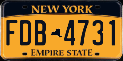 NY license plate FDB4731