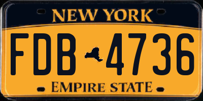 NY license plate FDB4736