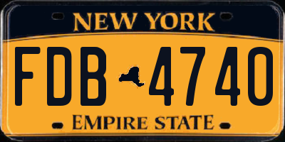 NY license plate FDB4740