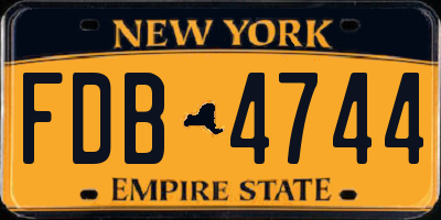 NY license plate FDB4744