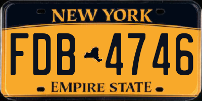 NY license plate FDB4746