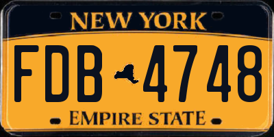NY license plate FDB4748