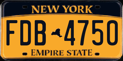 NY license plate FDB4750