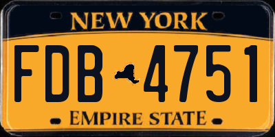 NY license plate FDB4751
