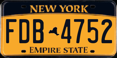 NY license plate FDB4752