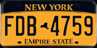 NY license plate FDB4759
