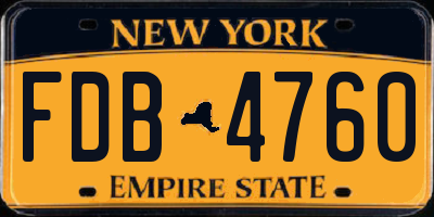 NY license plate FDB4760