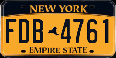 NY license plate FDB4761