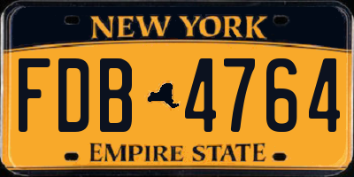 NY license plate FDB4764
