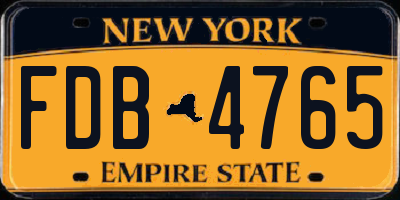 NY license plate FDB4765