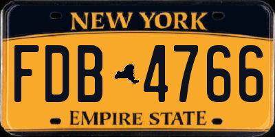 NY license plate FDB4766