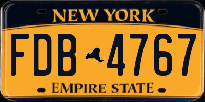 NY license plate FDB4767