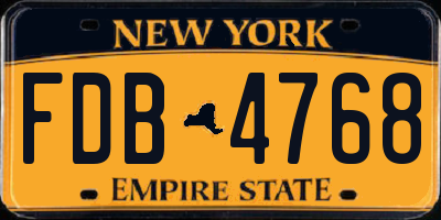NY license plate FDB4768