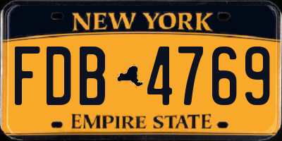 NY license plate FDB4769