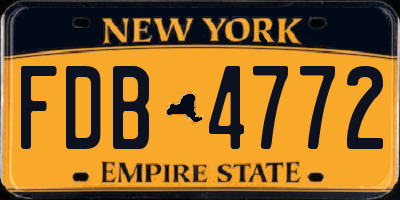 NY license plate FDB4772