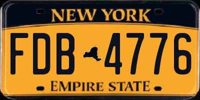 NY license plate FDB4776