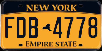 NY license plate FDB4778