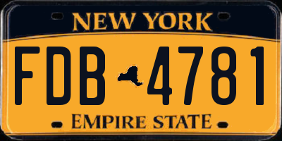 NY license plate FDB4781