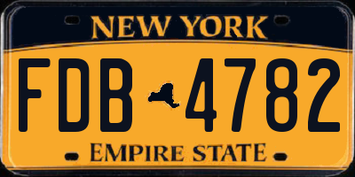 NY license plate FDB4782