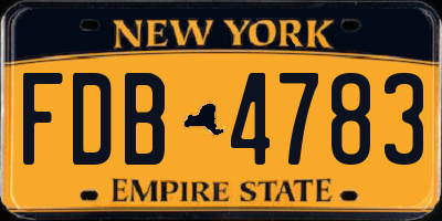 NY license plate FDB4783