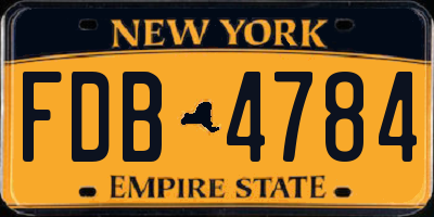 NY license plate FDB4784