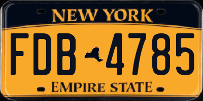 NY license plate FDB4785