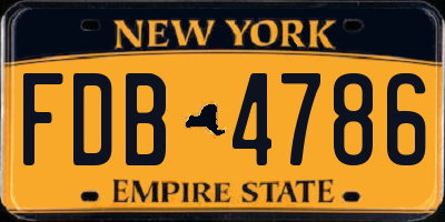 NY license plate FDB4786