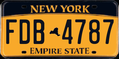 NY license plate FDB4787